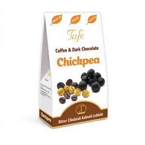 Kikärtor täckte med mörk choklad och kaffe