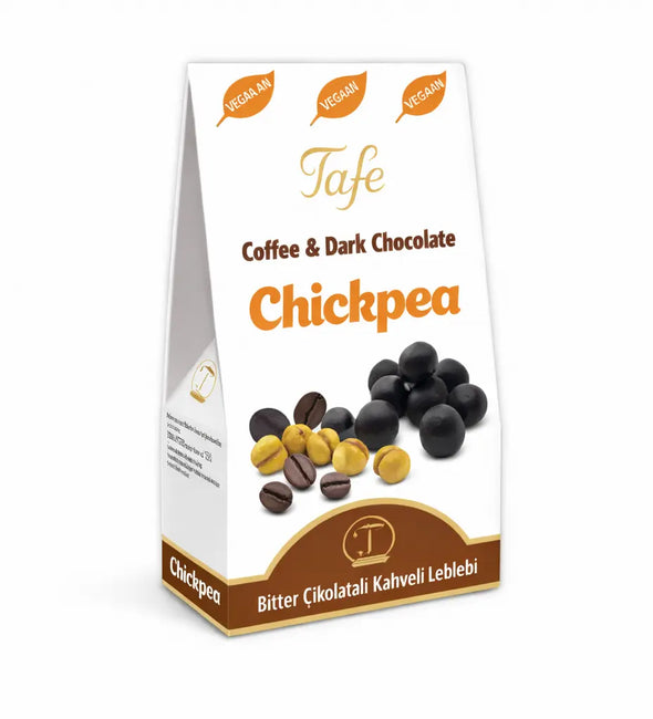 Kikärtor täckte med mörk choklad och kaffe