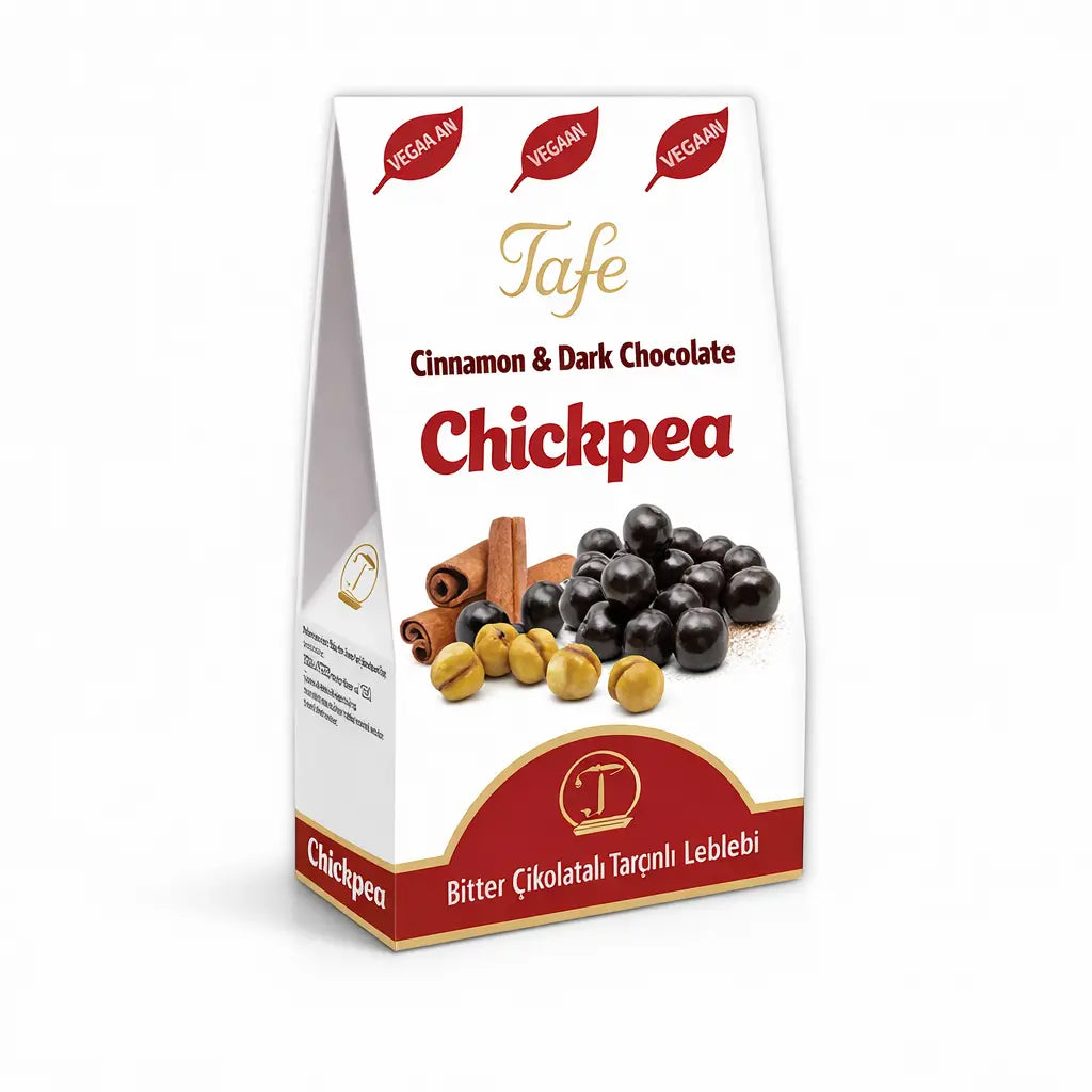Kikärtor täckta med mörk choklad och kanel