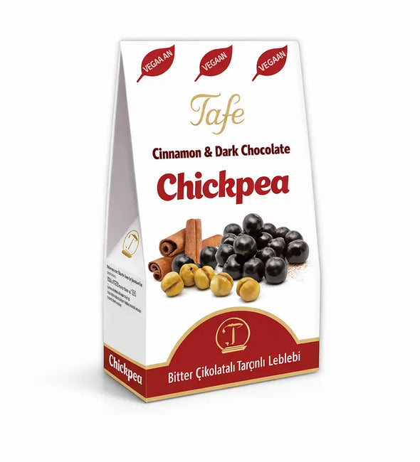 Kikärtor täckta med mörk choklad och kanel