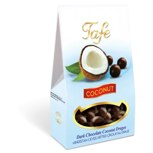 Kokos täckt med mörk choklad
