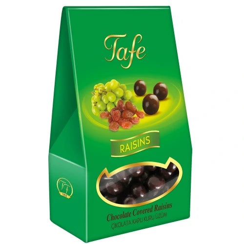 Russin täckt med mörk choklad