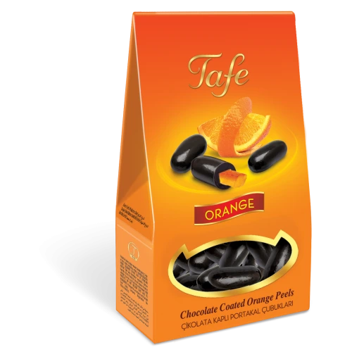 Torkade apelsinskal i mörk choklad